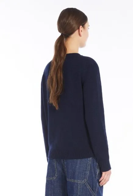 -Max Mara Weekend Maglia intarsiata in alpaca e lana OMBROSA Avio
