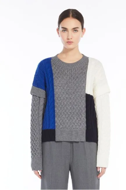 -Max Mara Weekend Maglia patchwork in lana MESTRE