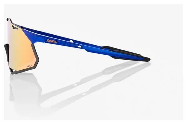 100% Hypercraft XS Blu Cobalto Brillante - Lenti Hiper Mirror Rame