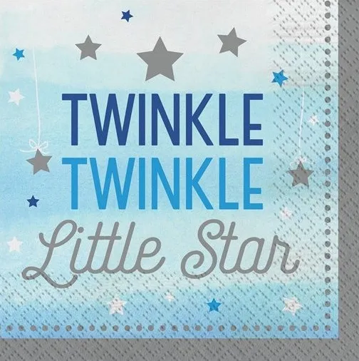 16 tovagliolo blu Little Star 33cm