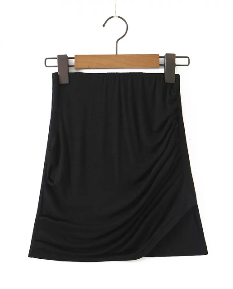 2022 Costine Lavorato A Maglia Increspato Mini Corto Pacchetto Fianchi Gonna Retro Delle Donne A Vita Alta Stretch Stretto Femme