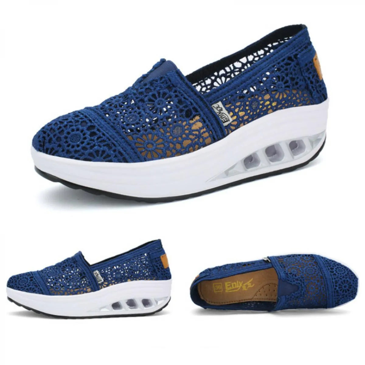 2022 scarpe estive nuove da donna con plateau scarpe vulcanizzate da donna scarpe basse in pizzo traforato marchio di lusso anti