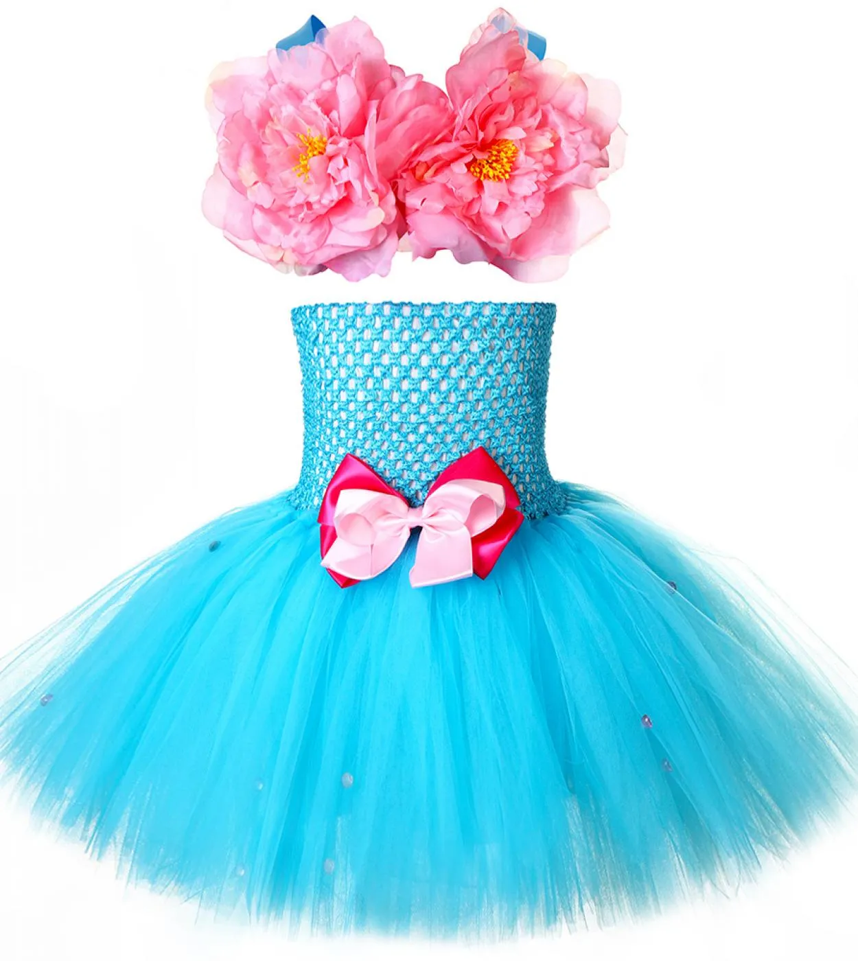 Abito da principessa a forma di sirena a fiori per bambina, vestito da compleanno per bambini, costume da cameriera di mare per