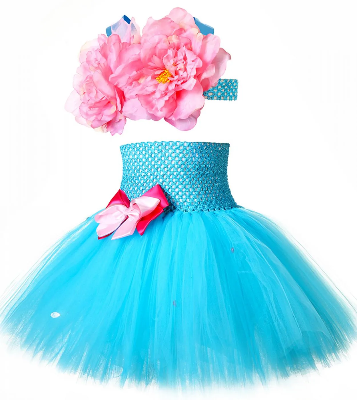 Abito da principessa a forma di sirena a fiori per bambina, vestito da compleanno per bambini, costume da cameriera di mare per