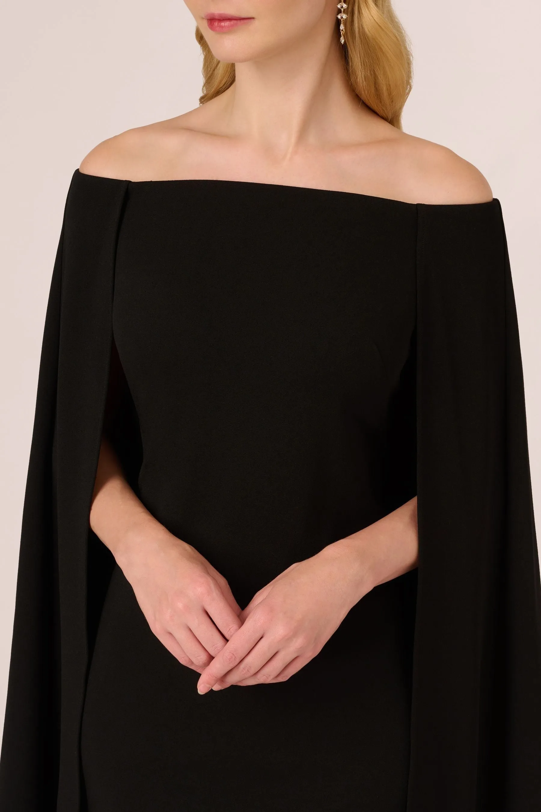 Adrianna Papell - Nero a mantella con spalle scoperte - Abito