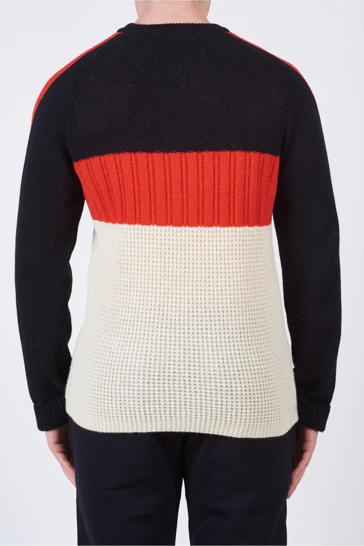Alpaca sleeve crewneck / Black