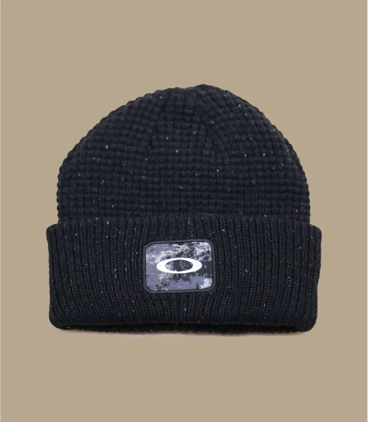     berretto nero   Ellipse Patch Waffle Beanie blackout     