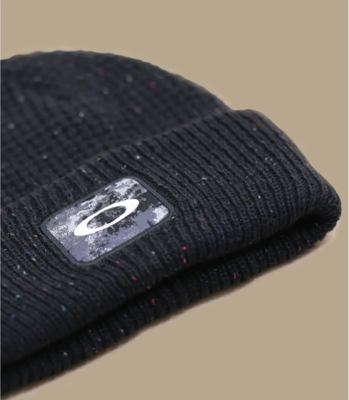     berretto nero   Ellipse Patch Waffle Beanie blackout     