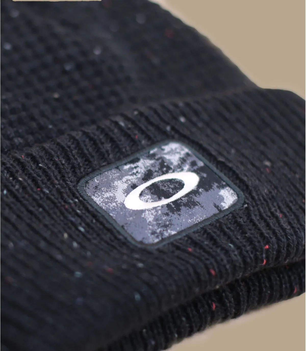     berretto nero   Ellipse Patch Waffle Beanie blackout     