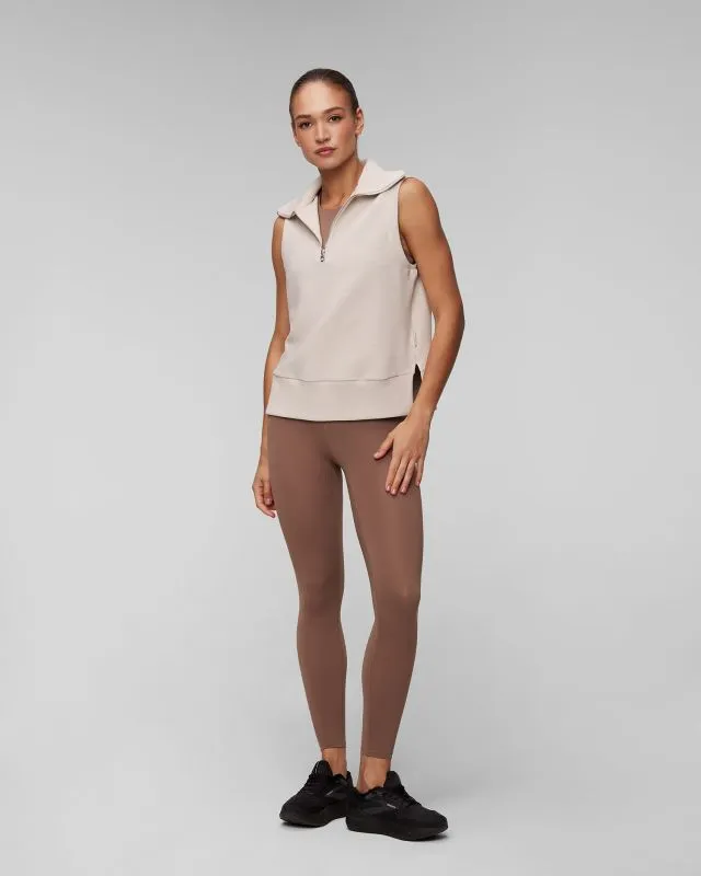 Beżowy top damski Varley Bonnie Half Zip Tank var01761-mobe