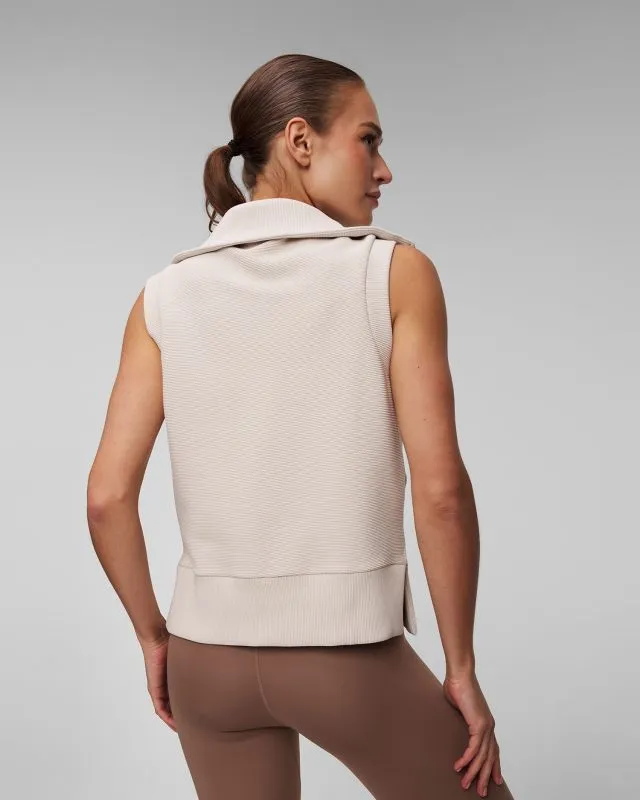 Beżowy top damski Varley Bonnie Half Zip Tank var01761-mobe