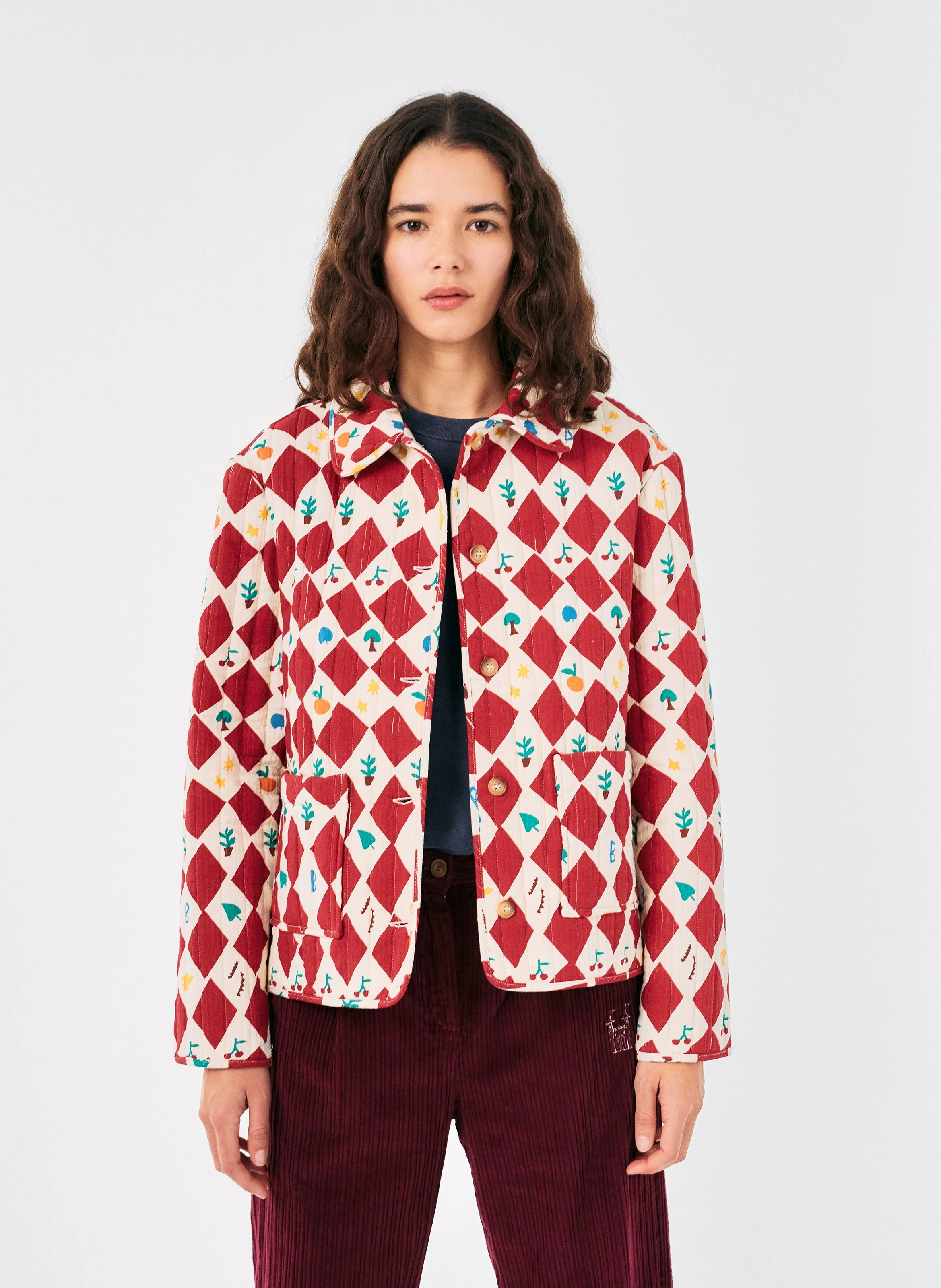  BOBO CHOSES   Giacca collo classico stampata in cotone | Rosso