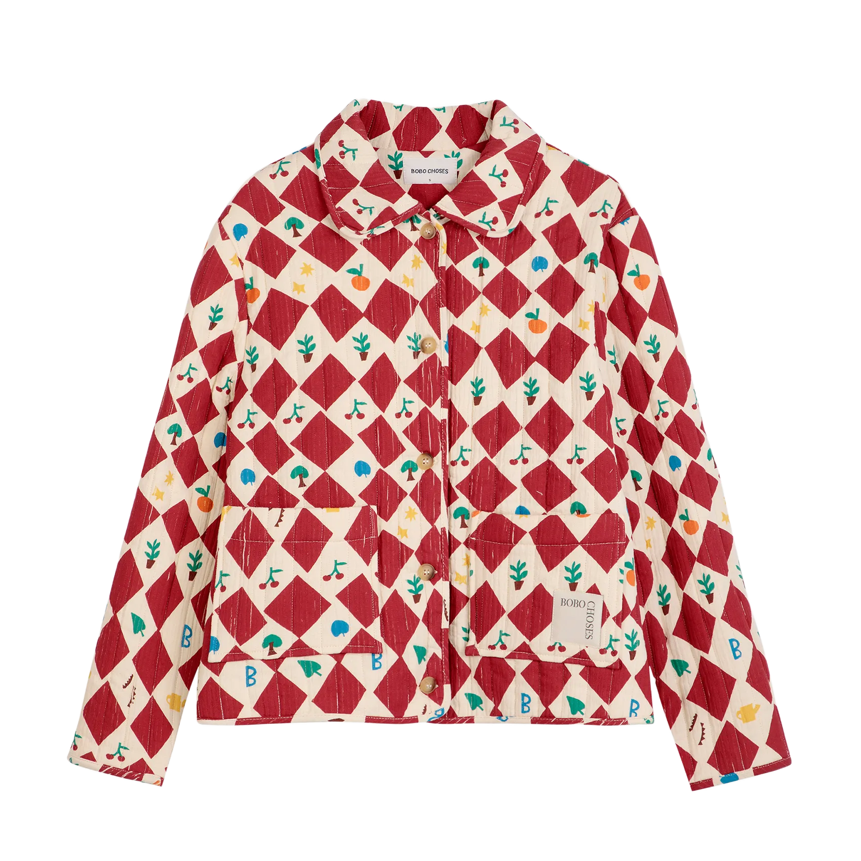  BOBO CHOSES   Giacca collo classico stampata in cotone | Rosso