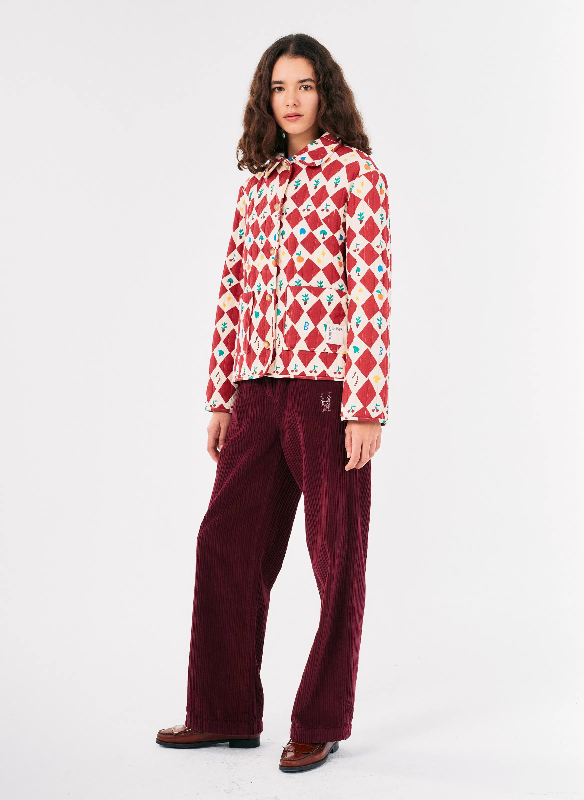  BOBO CHOSES   Giacca collo classico stampata in cotone | Rosso