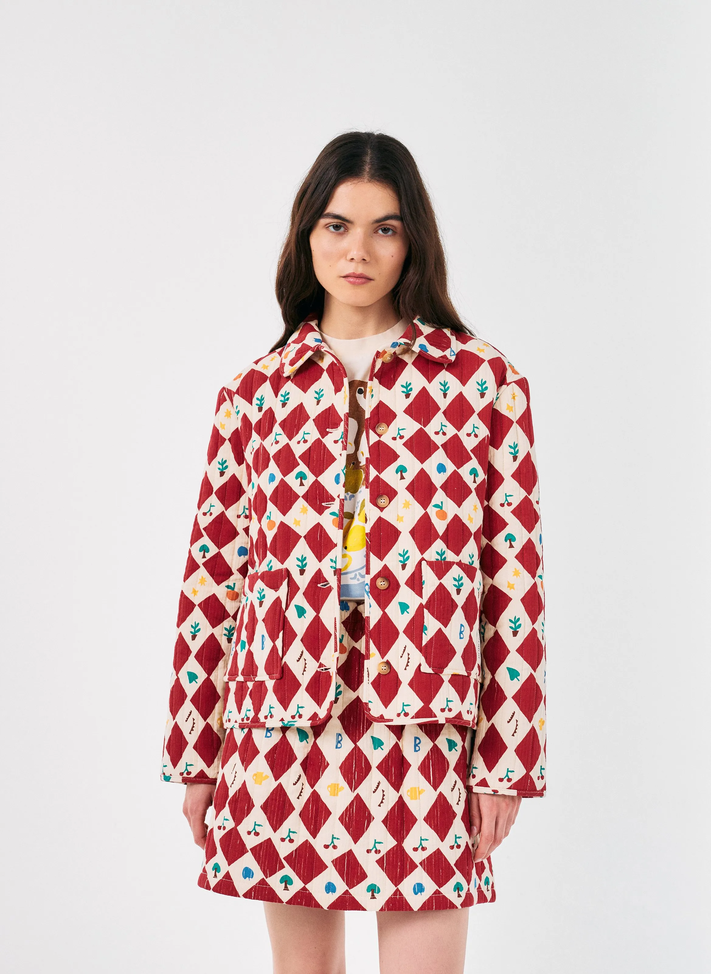  BOBO CHOSES   Giacca collo classico stampata in cotone | Rosso