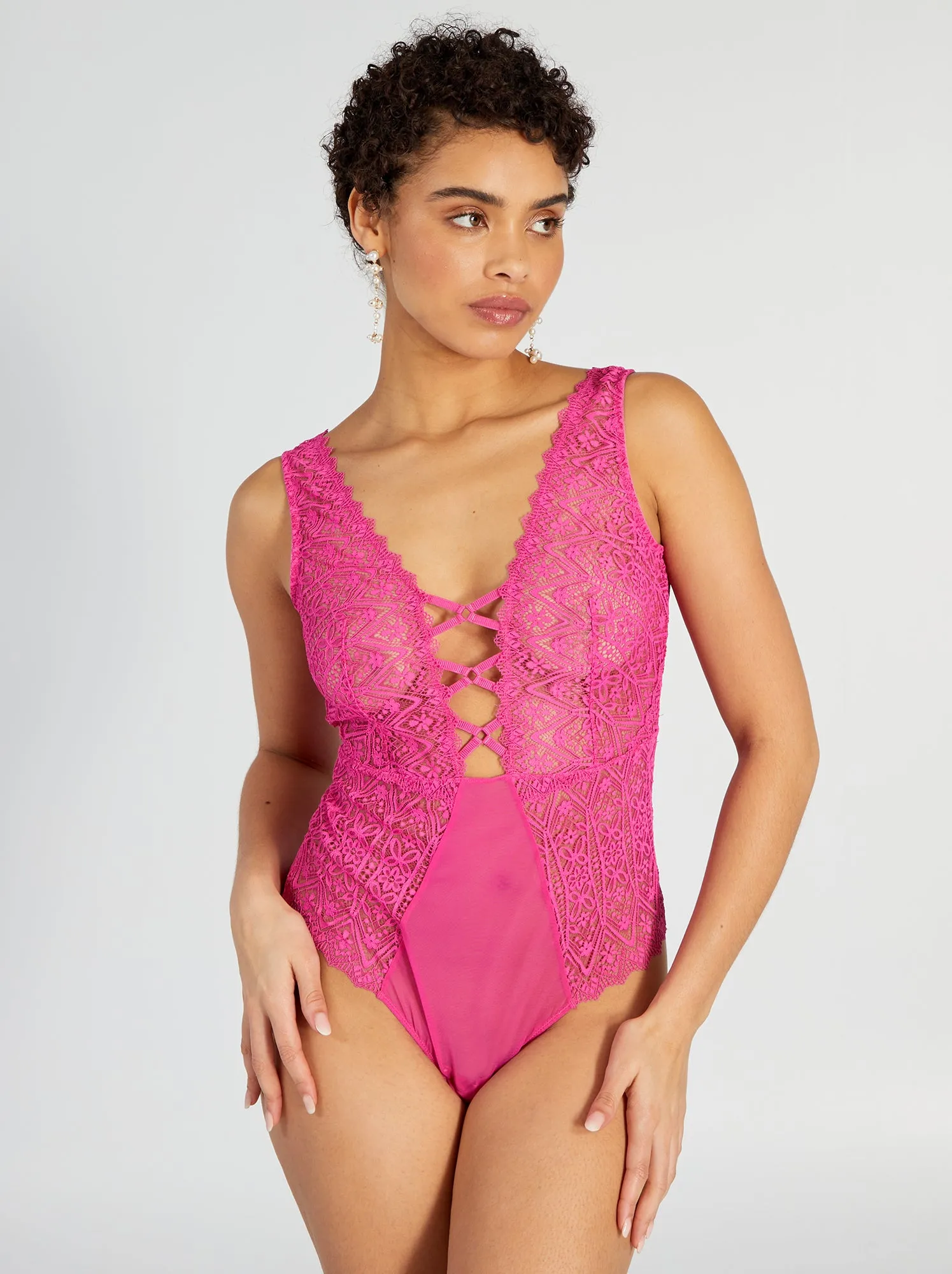 Body in tulle e pizzo - ROSA