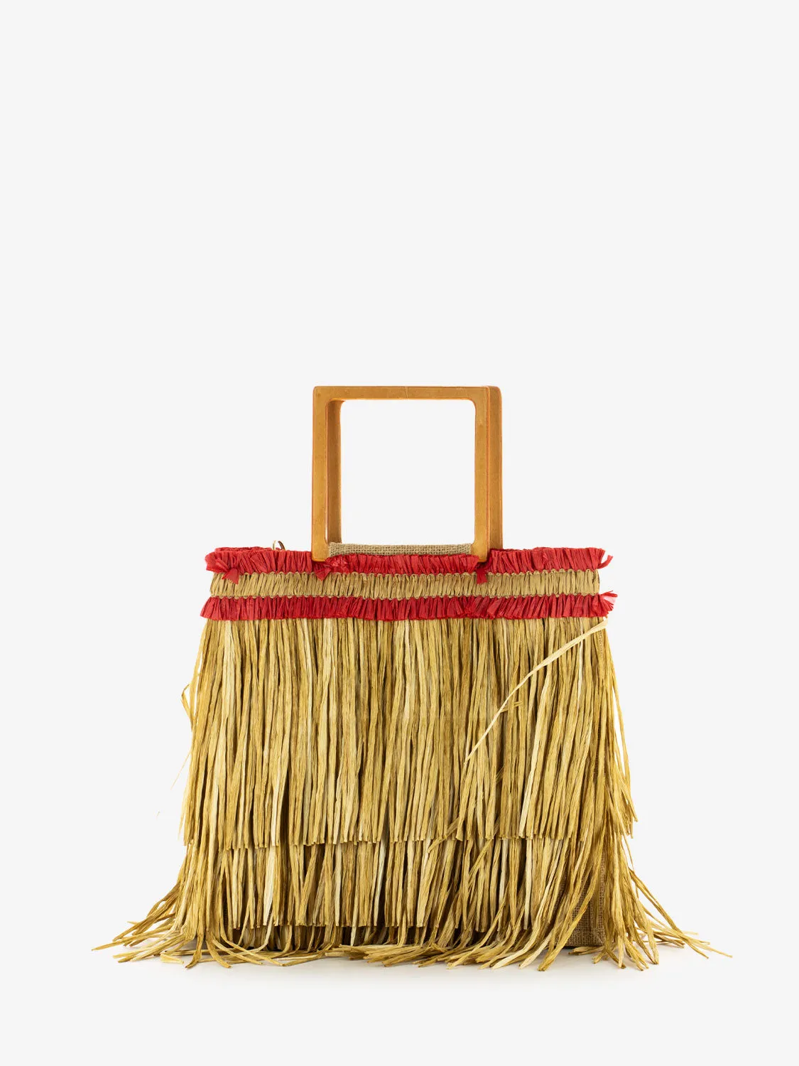 Borsa rafia Caipiroska media legno