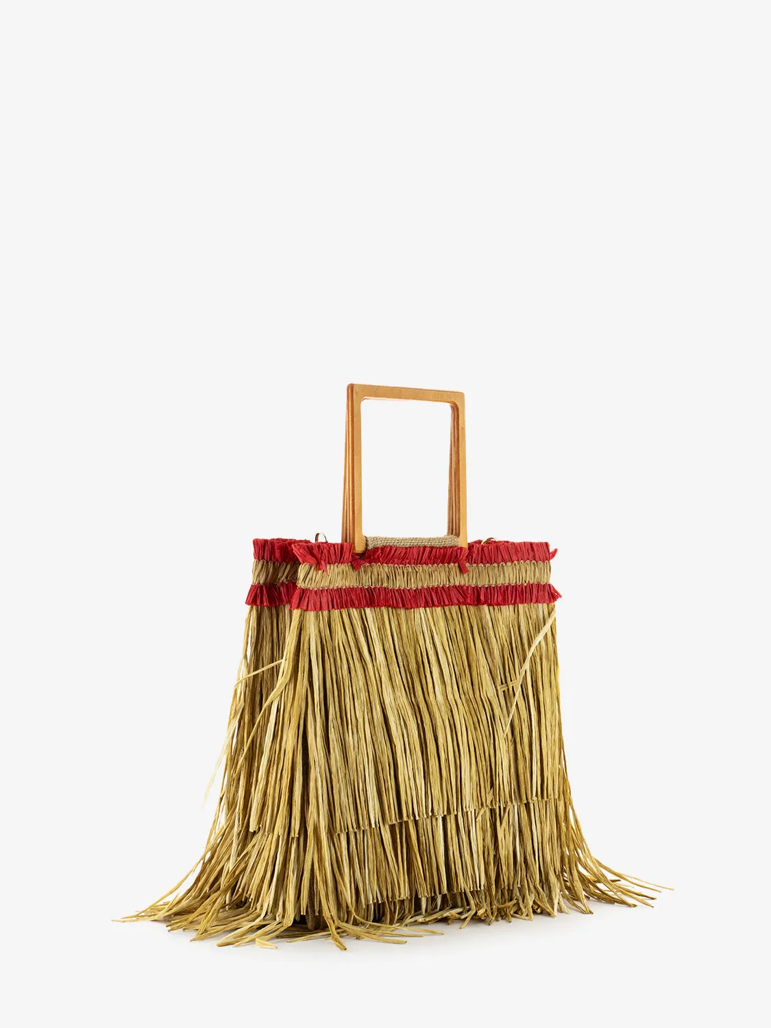 Borsa rafia Caipiroska media legno