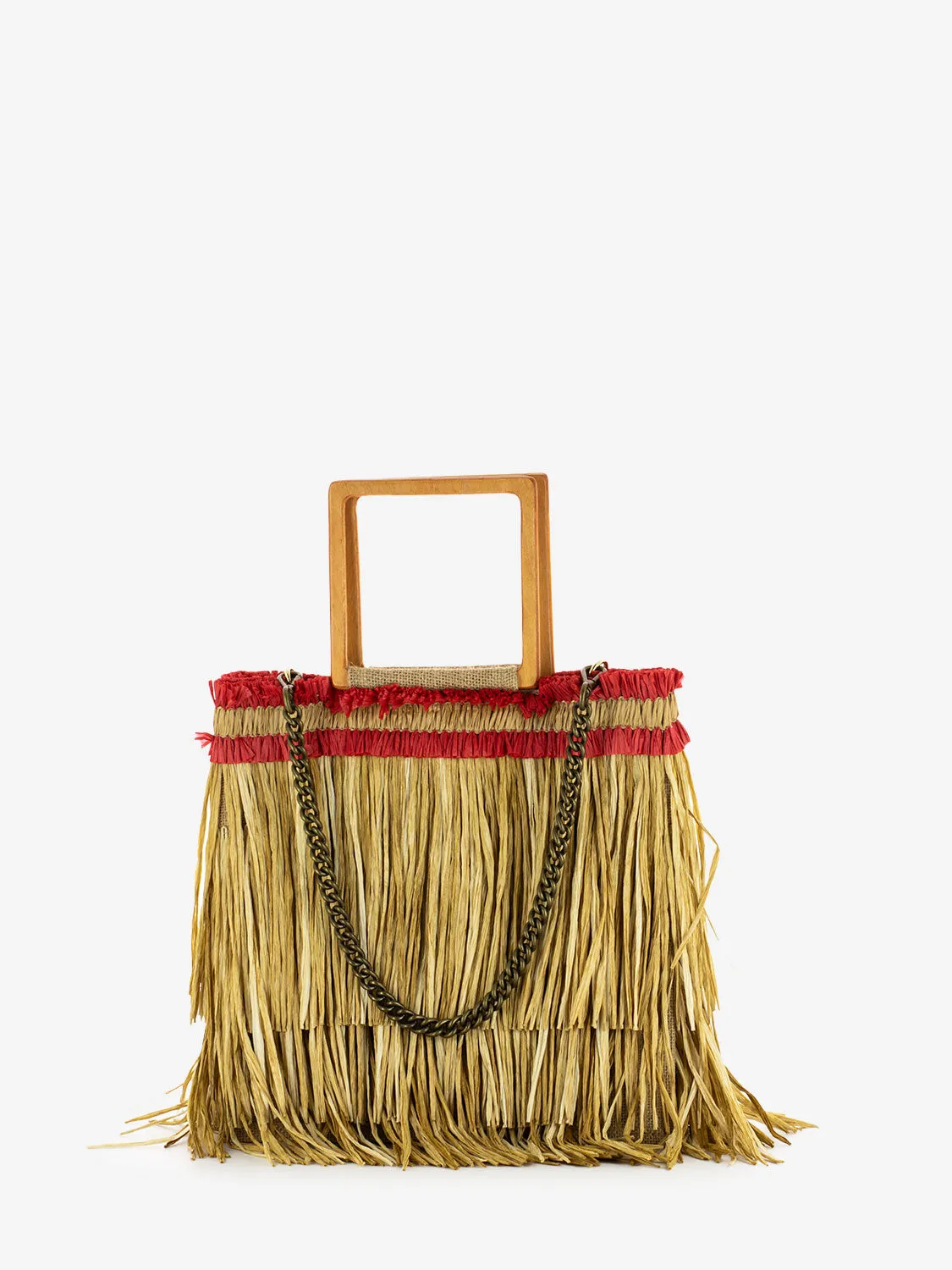 Borsa rafia Caipiroska media legno