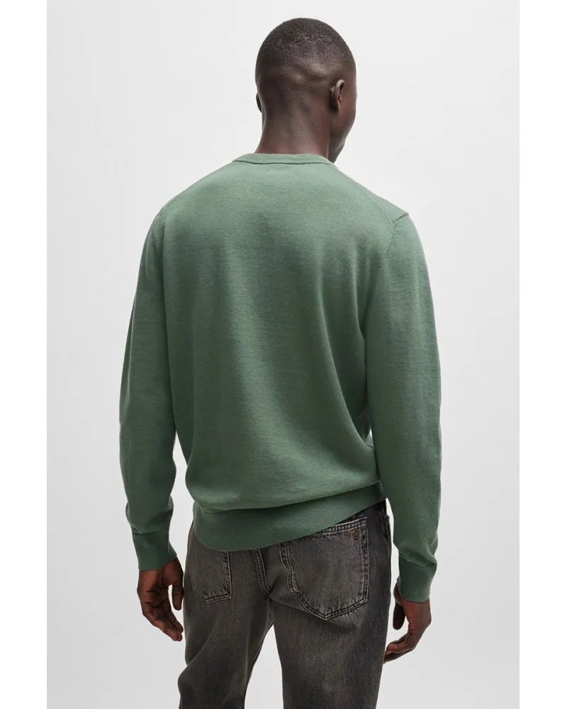 BOSS Maglia liscia girocollo e toppa logo