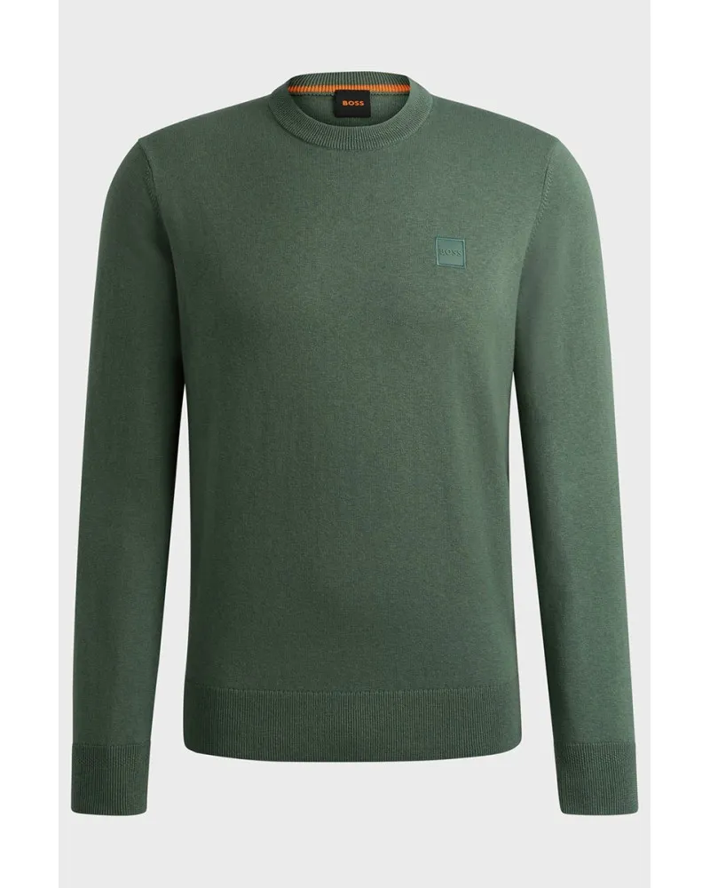 BOSS Maglia liscia girocollo e toppa logo