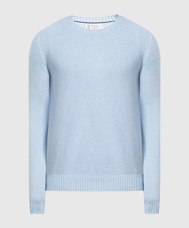 Brunello Cucinelli Maglia in cashmere blu M2272320