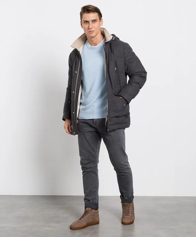 Brunello Cucinelli Maglia in cashmere blu M2272320