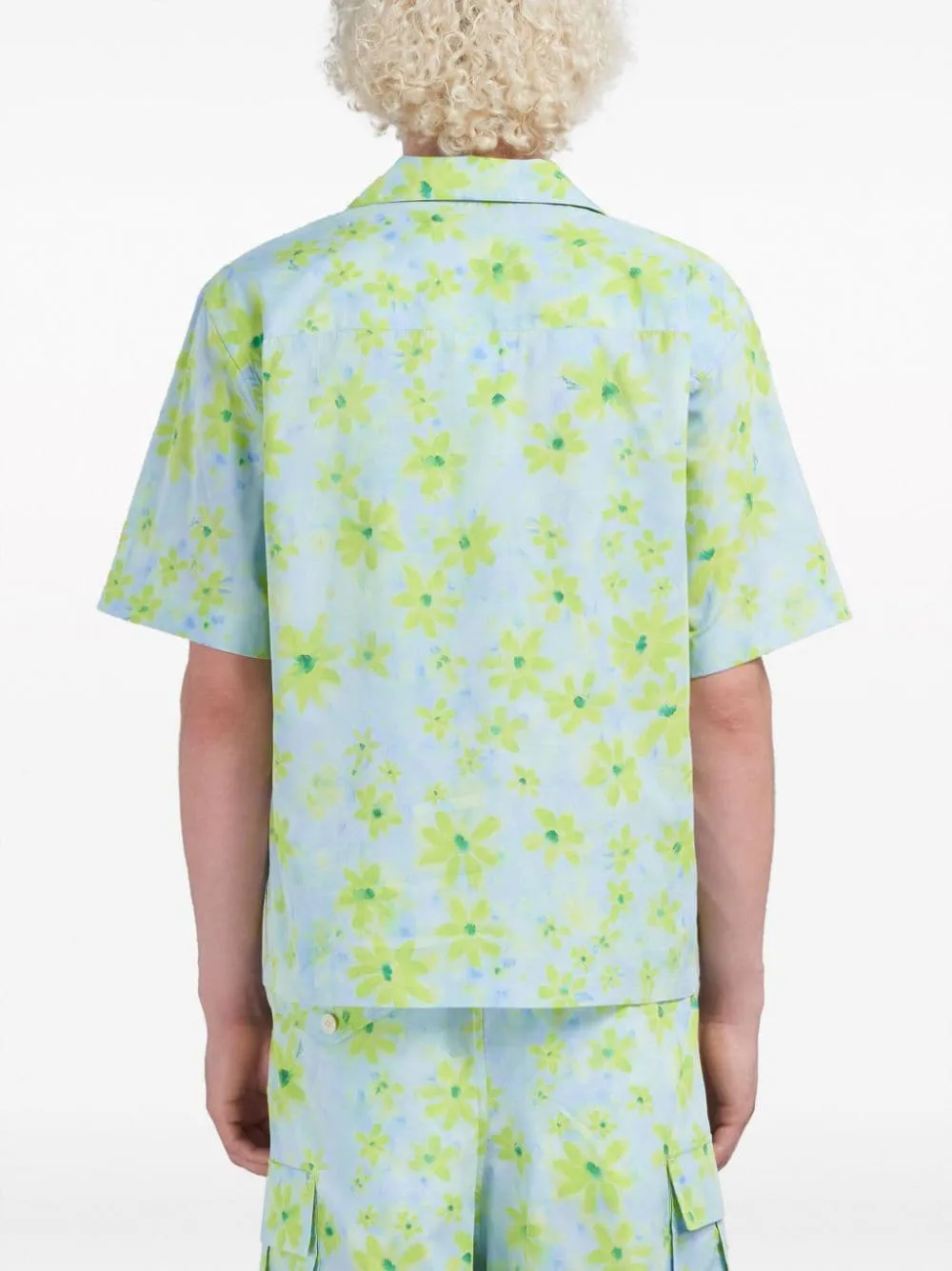 Camicia a fiori in blu e verde - uomo