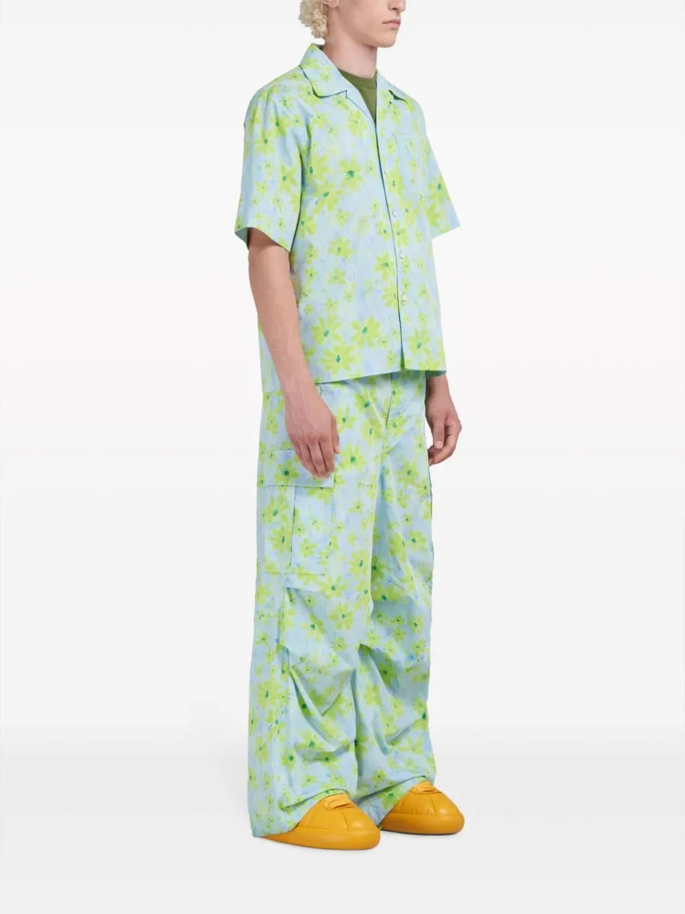 Camicia a fiori in blu e verde - uomo