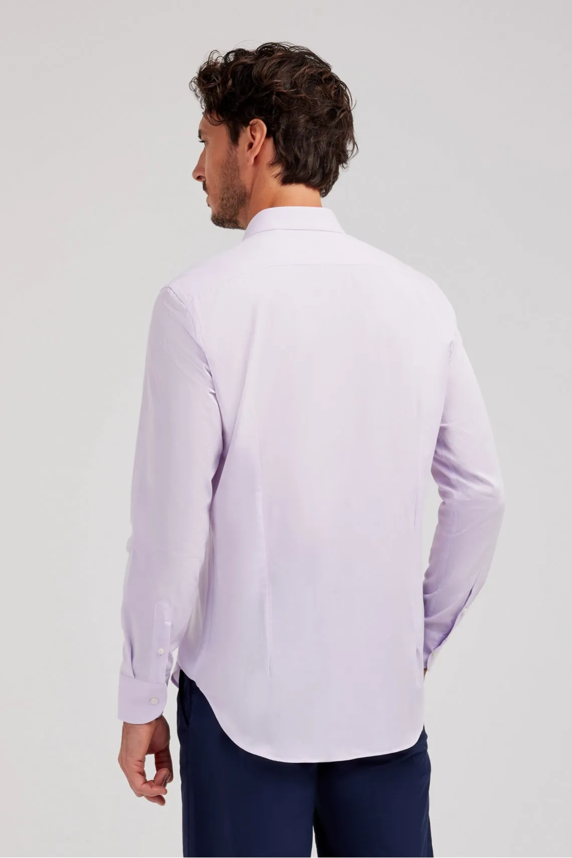 CAMICIA  CLASSICA IN TWILL LILLA