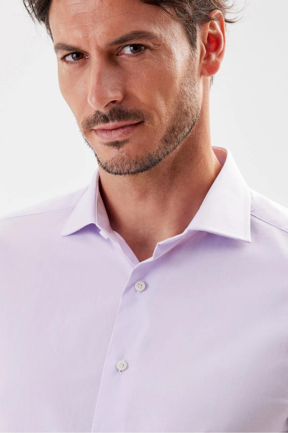 CAMICIA  CLASSICA IN TWILL LILLA