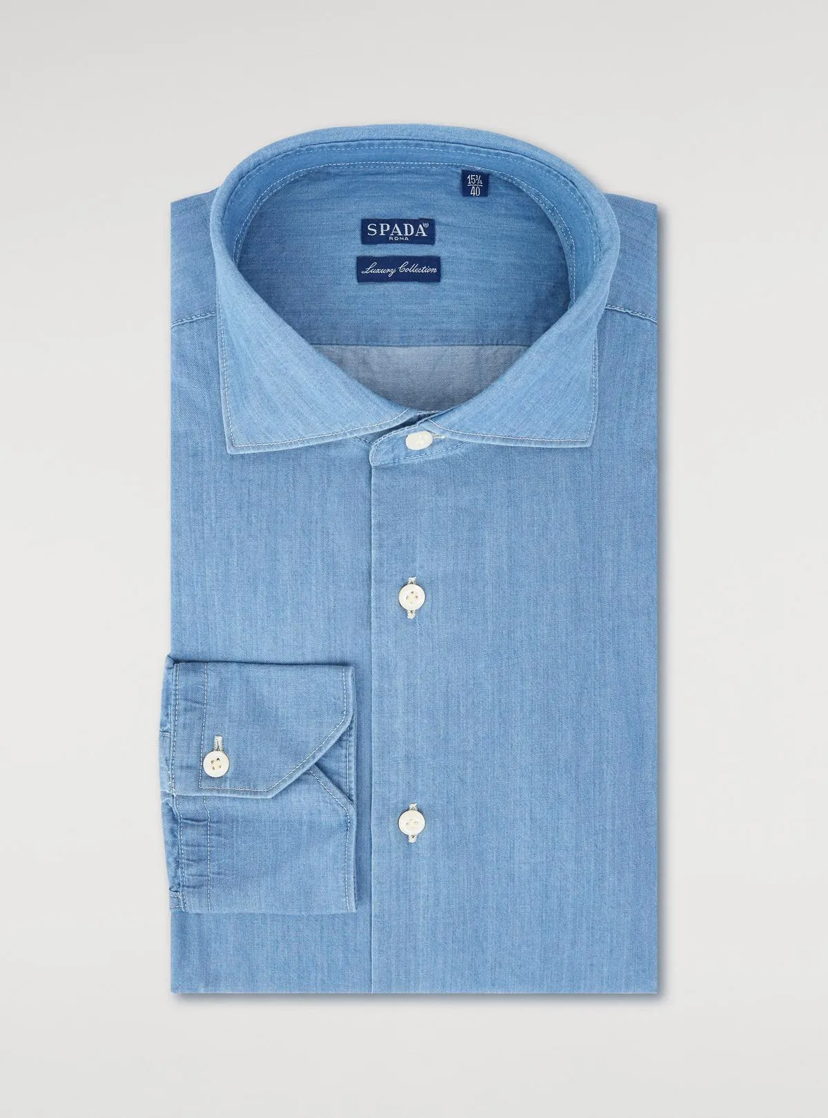   Camicia collo francese in denim      