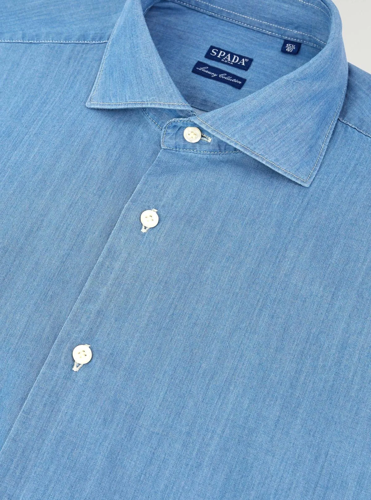   Camicia collo francese in denim      
