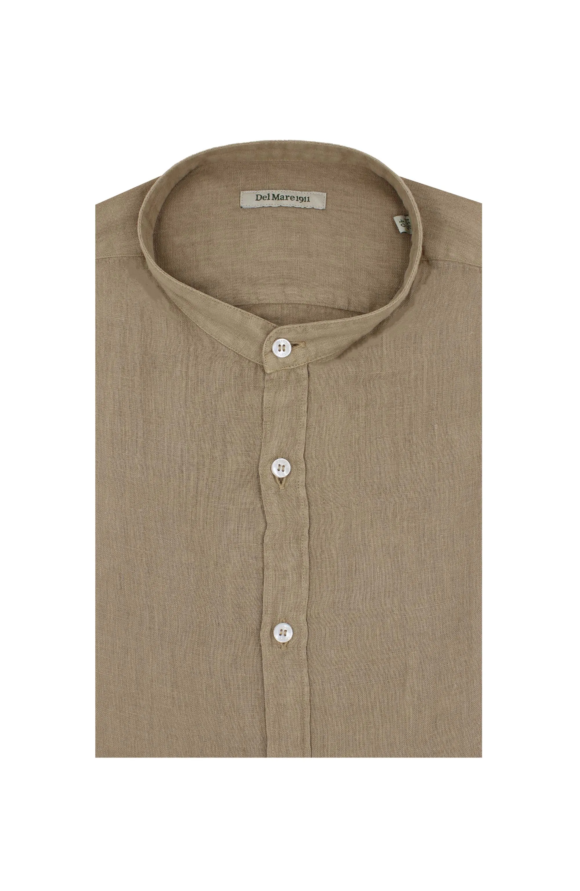 camicia coreana cammello in lino