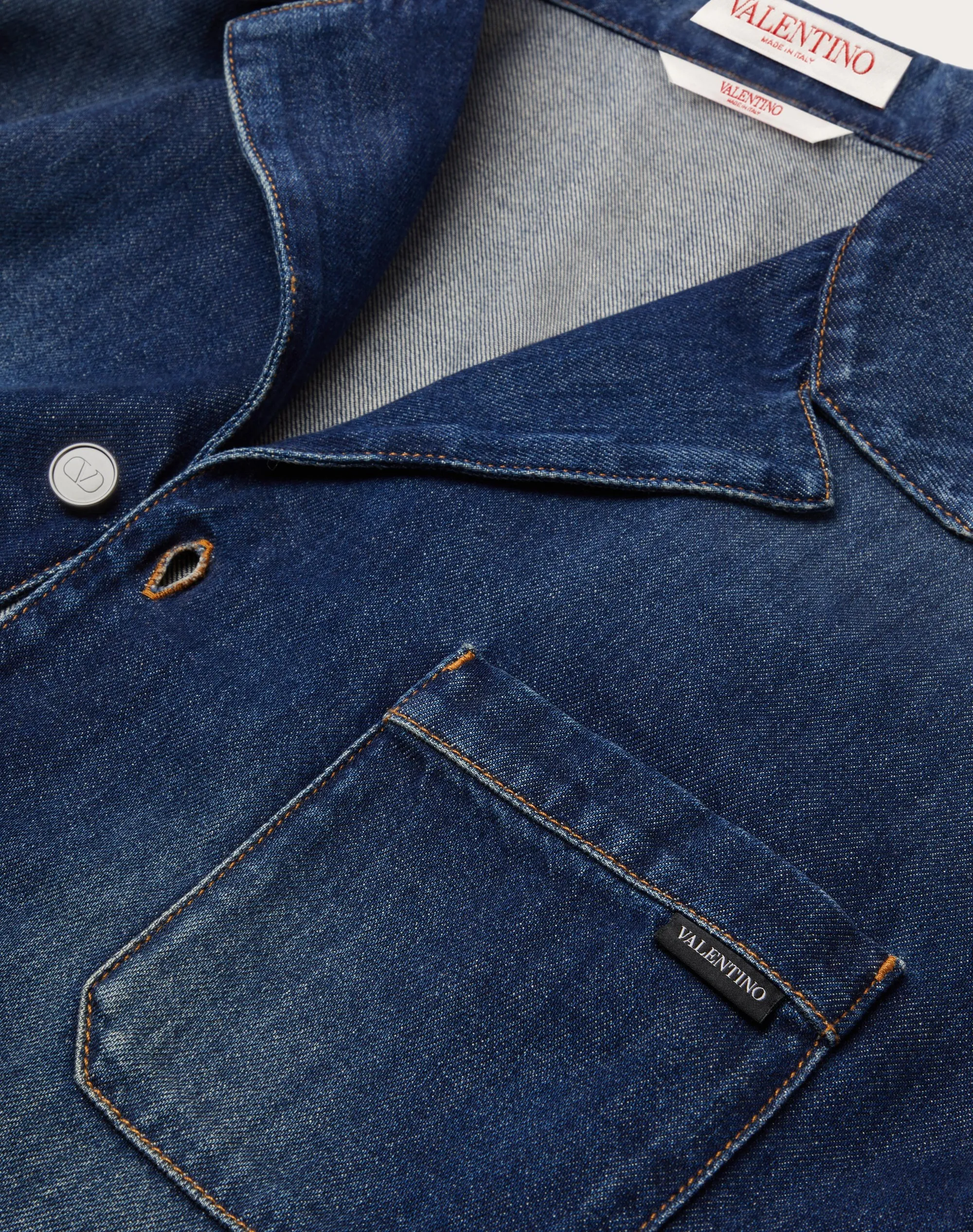 CAMICIA DA BOWLING IN DENIM CHAMBRAY