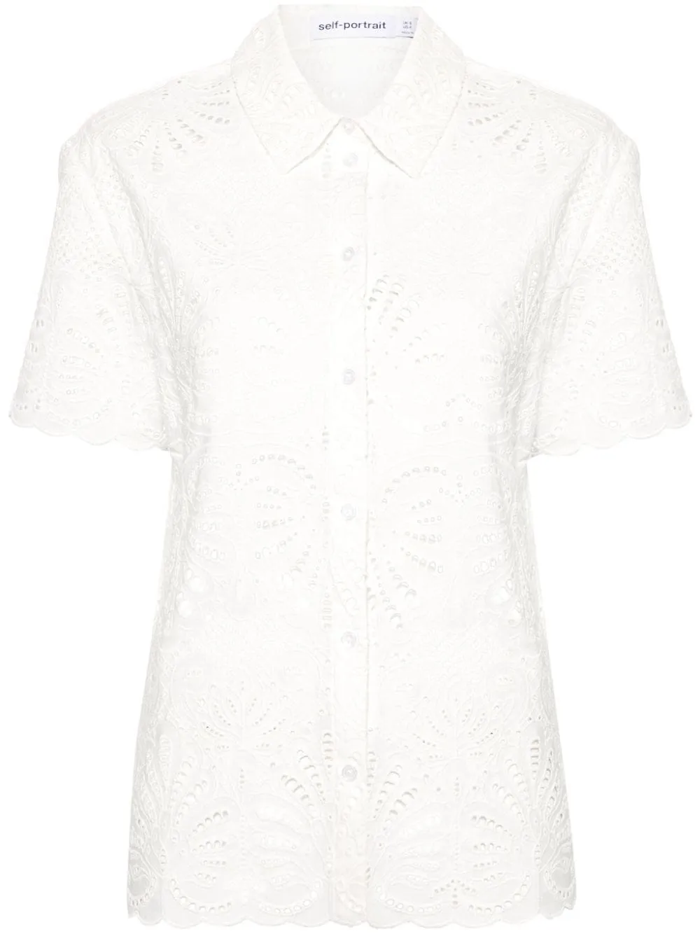 Camicia in broderie-anglaise in bianco - donna