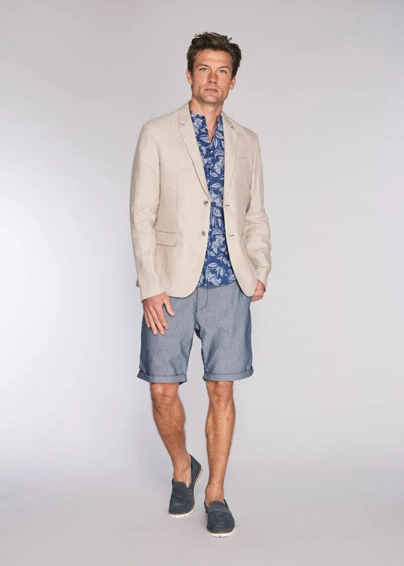 Camicia in cotone e lino a fiori