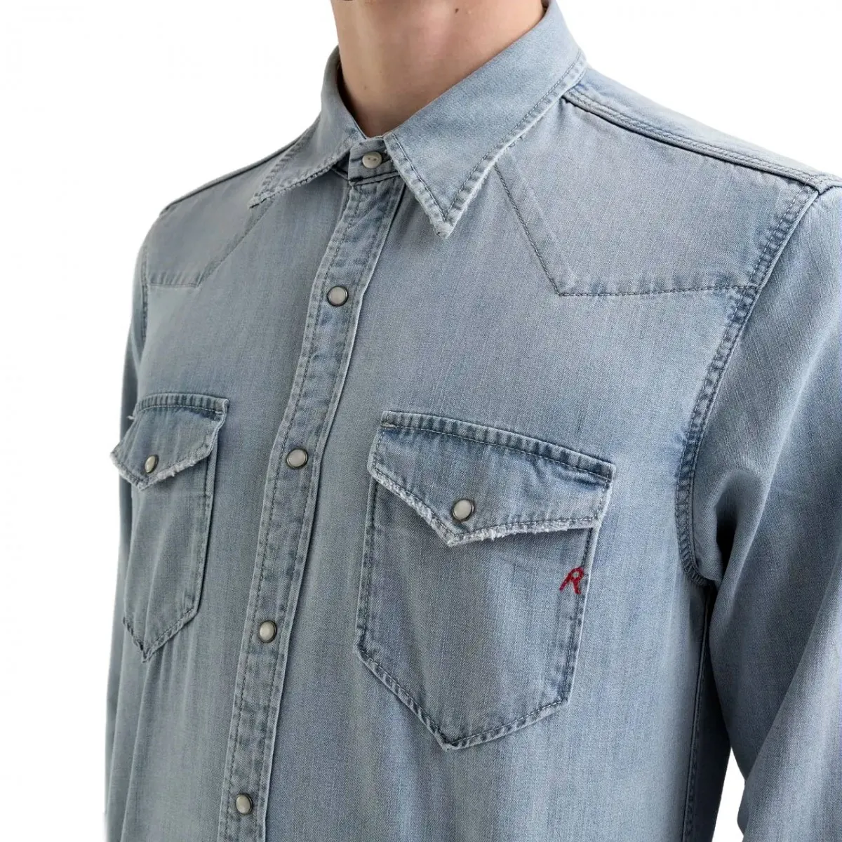 Camicia In Demin Light Blue