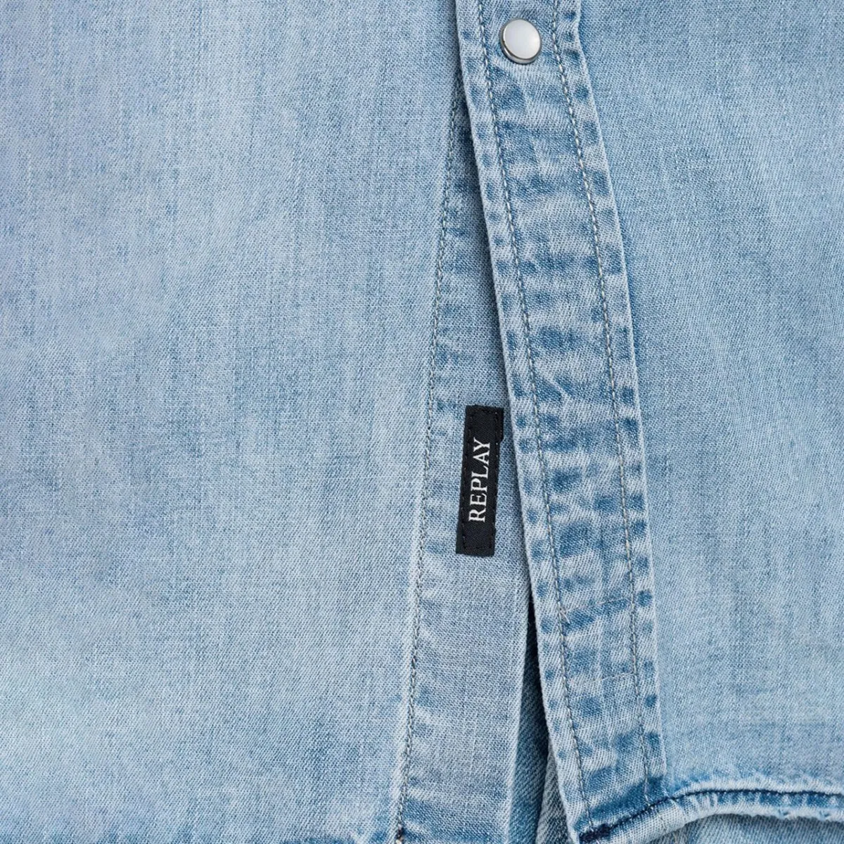 Camicia In Denim Aged, Blu