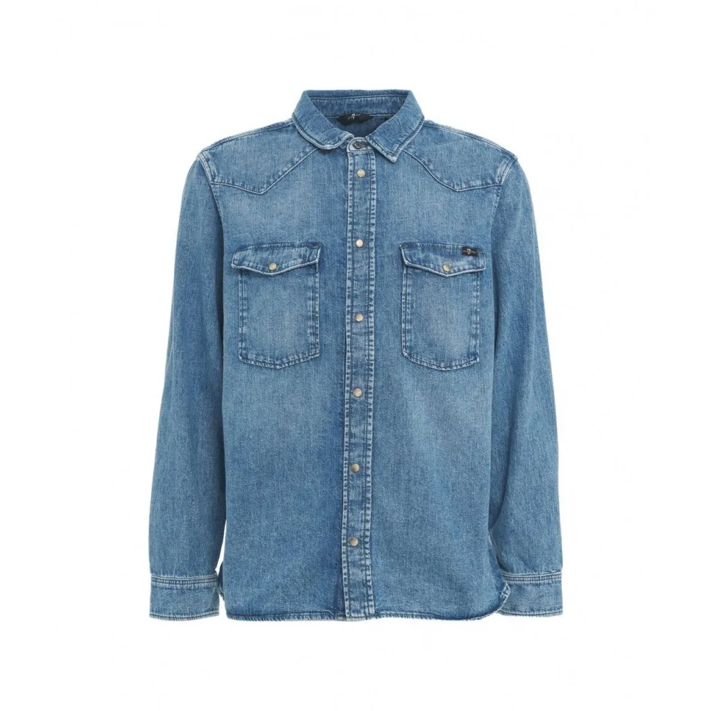 Camicia in denim blu