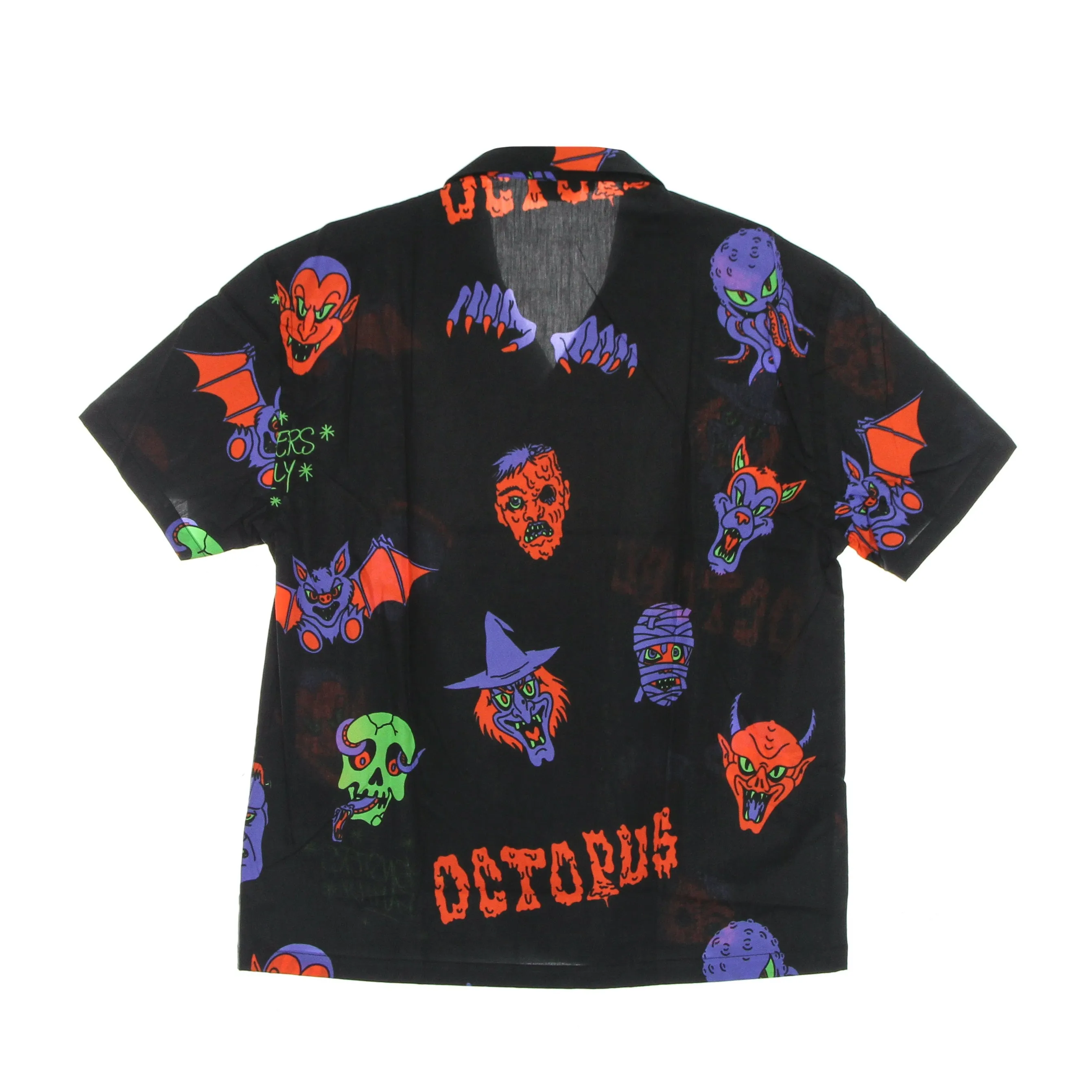 Camicia Manica Corta Uomo Halloween Monsters Familiy Shirt Black/purple