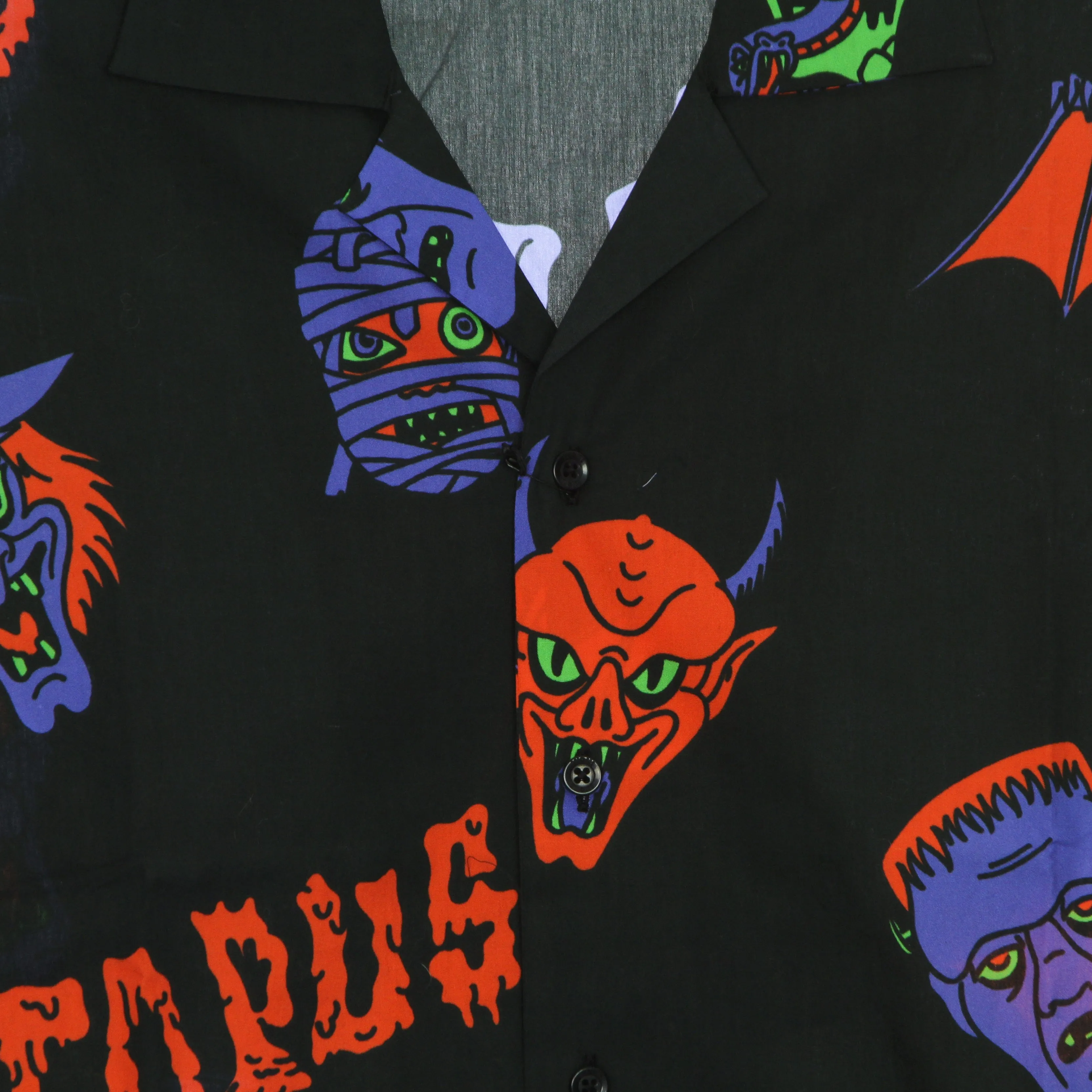 Camicia Manica Corta Uomo Halloween Monsters Familiy Shirt Black/purple
