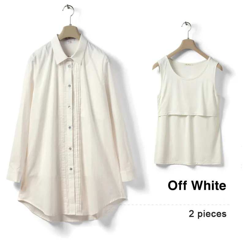 Camicia premaman allattamento 2 pz in cotone bio