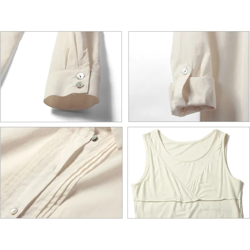 Camicia premaman allattamento 2 pz in cotone bio