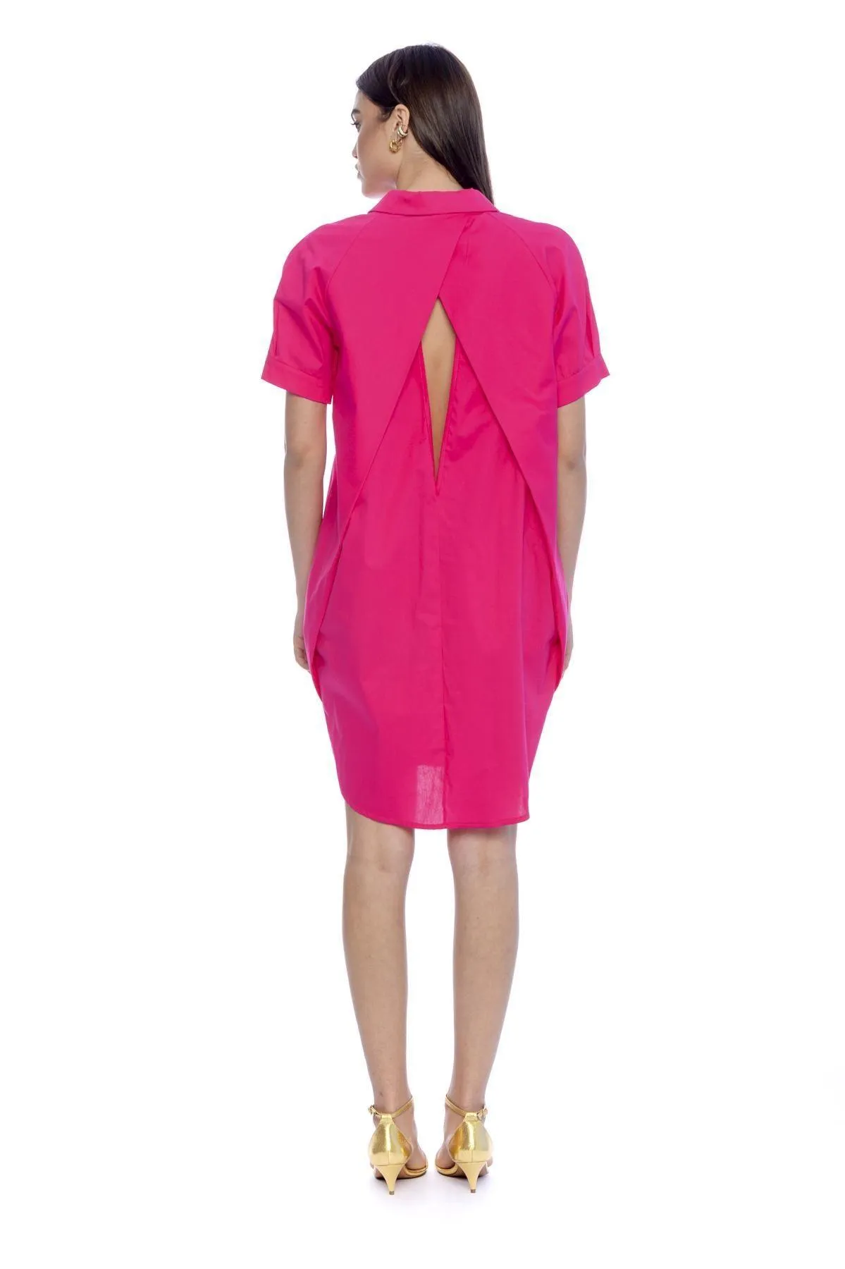 Camicia scollo a goccia FUXIA