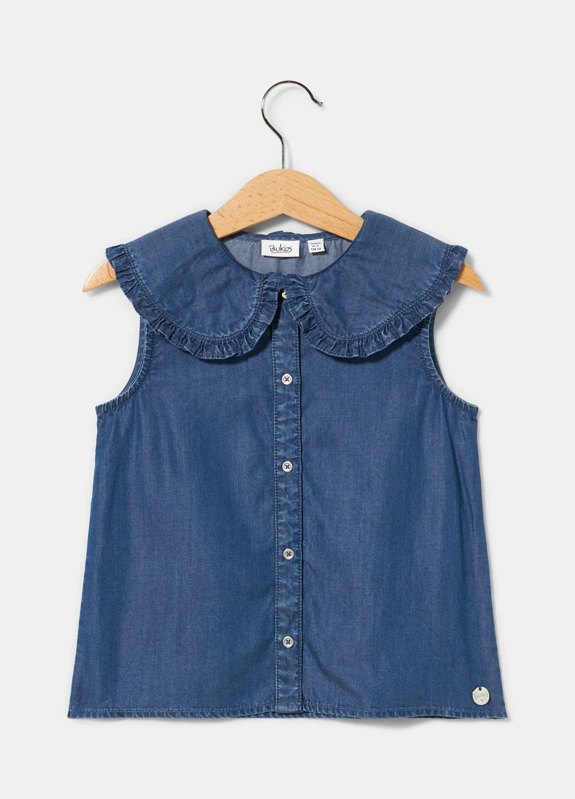 Camicia smanicata in lyocell bambina