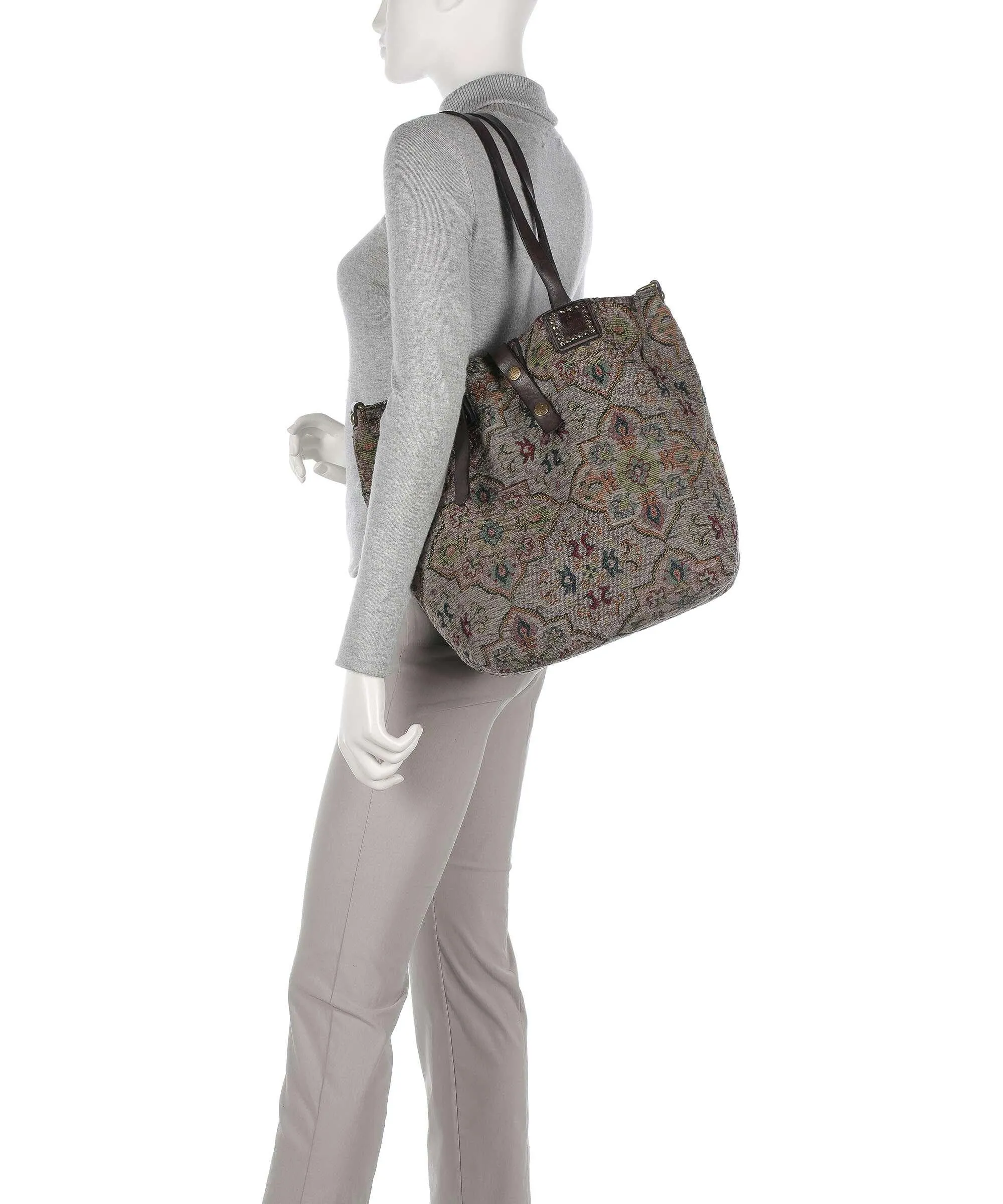  Campomaggi Borsa shopper poliestere grigio  