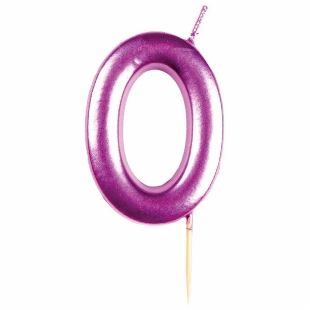 Candela per torta numero 0 rosa metallizzato