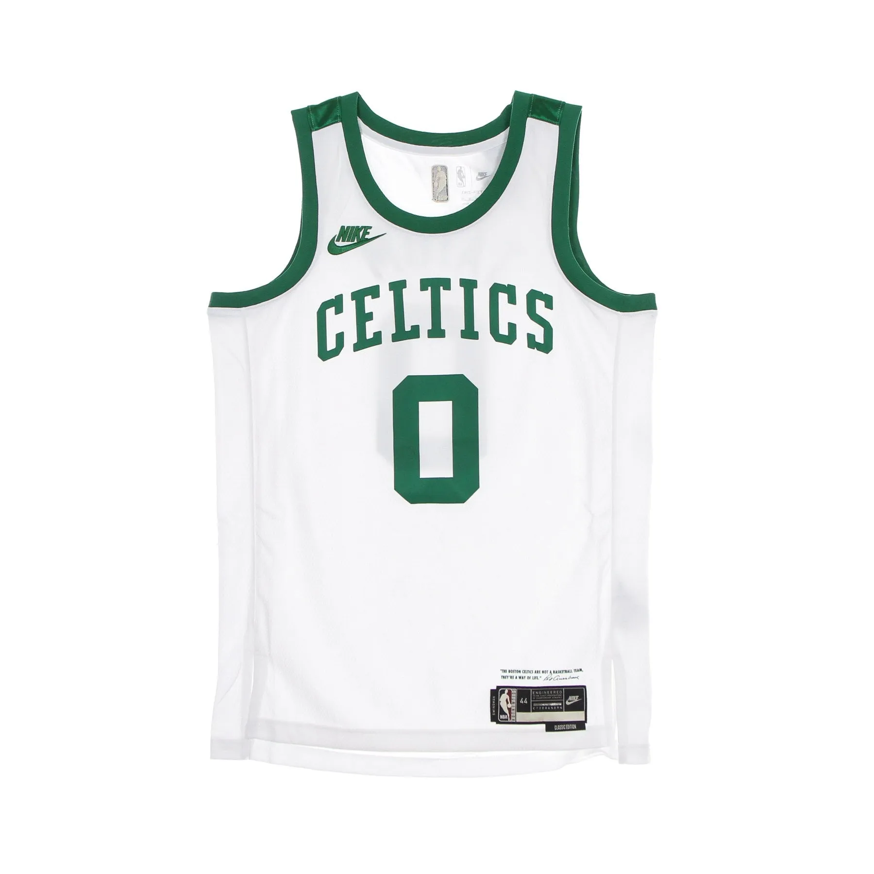 Canotta Basket Uomo Nba Dri Fit Swingman Jersey Hardwood Classics Nights Year Zero No 0 Jayson Tatum Boscel White/clover
