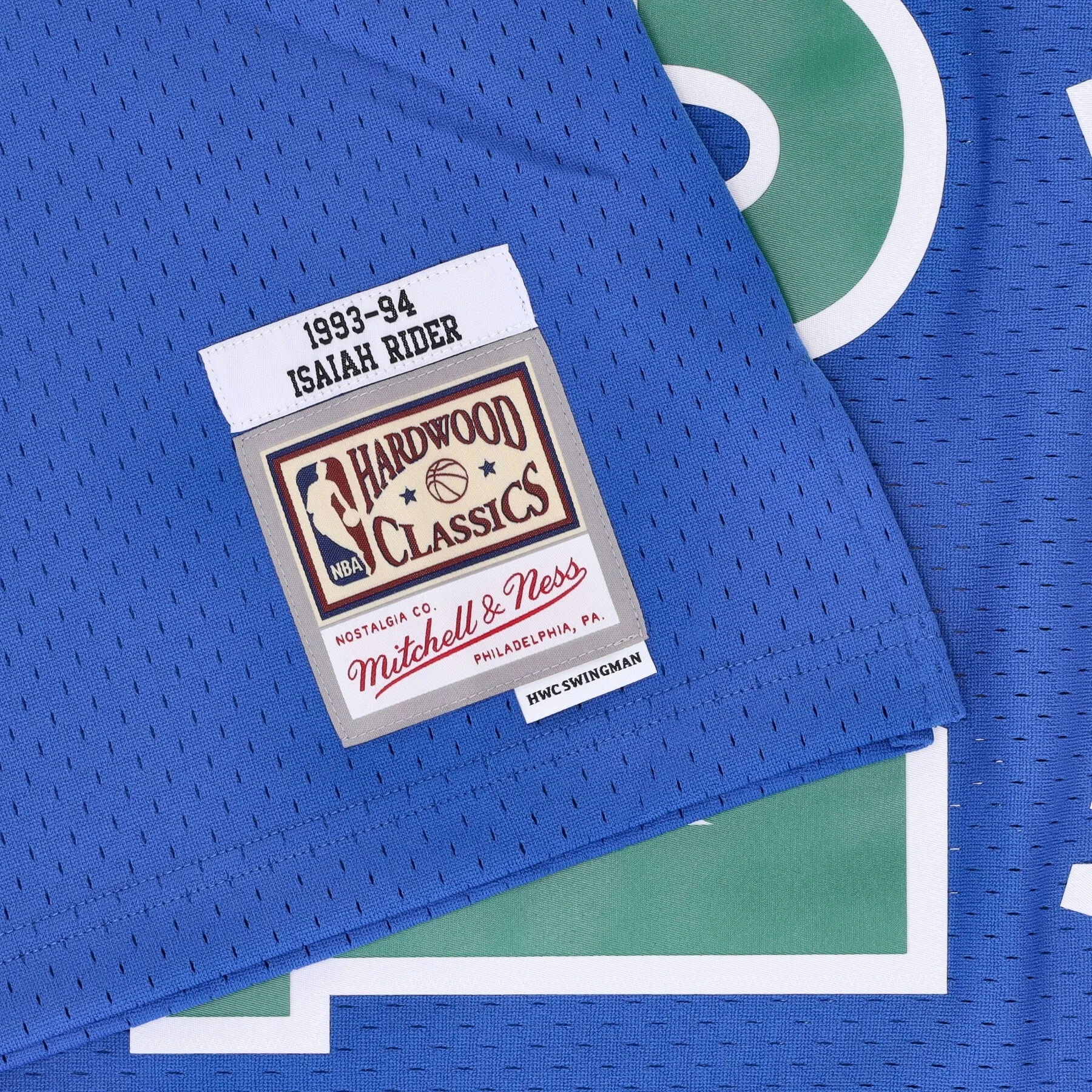 Canotta Basket Uomo Nba Swingman Jersey Hardwood Classics No 34 Isaiah Rider Jr 1993-94 Mintim Blue